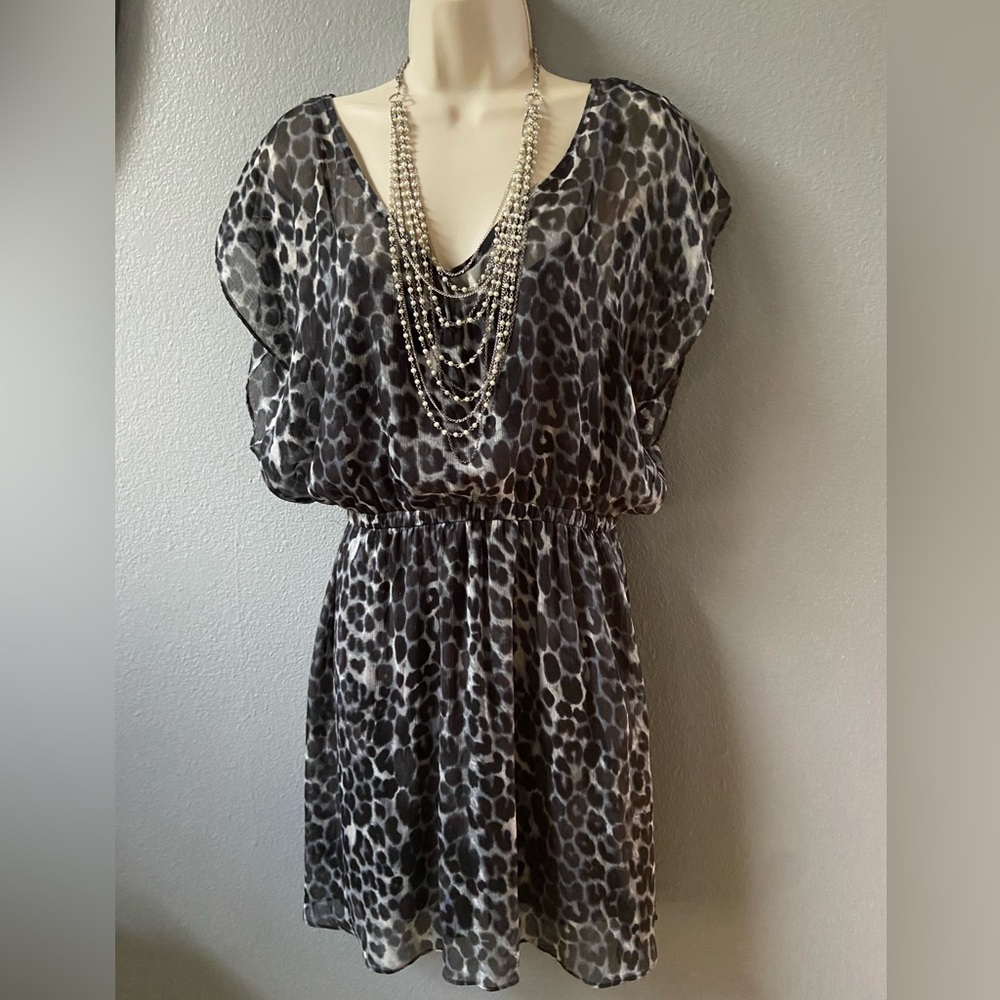 Leopard print medium Express semi formal dress